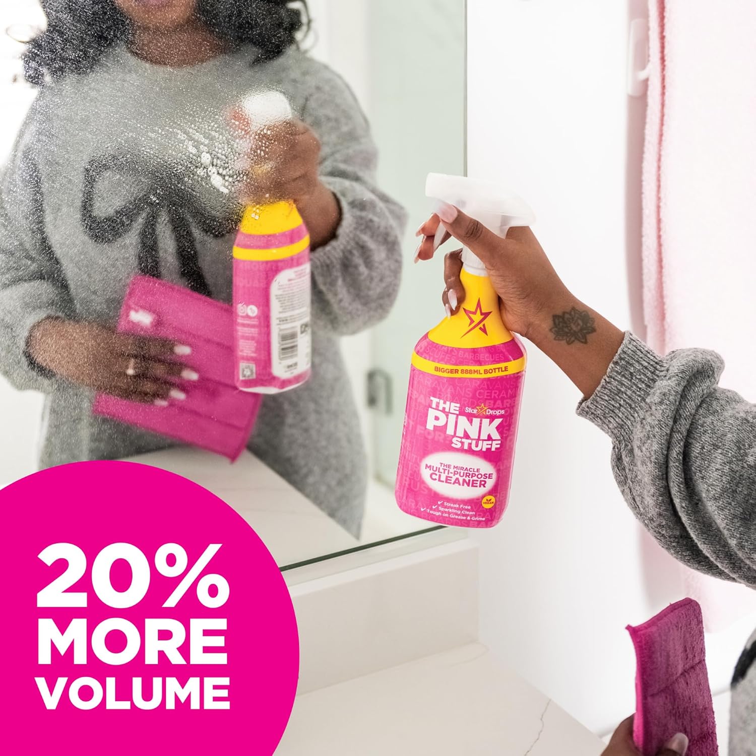 The Pink Stuff Miracle Multi-Purpose Cleaner Spray, 30 fl oz – Now 20% More! Powerful All-Purpose Cleaning Solution for Kitchens, Bathrooms, Floors & More – Cuts Through Grease & Grime with Ease - Image 3