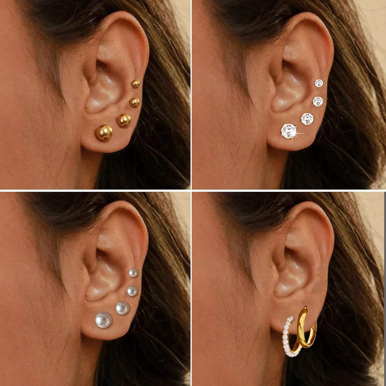 FANDY 137 Pieces Gold Jewelry Set for Women, 12 Necklace, 14 Bracelet, 21 Earrings, 24 Knuckle Rings, 66 Hair Accessory Gold Plated Jewelry Set for Women Gift - Image 5