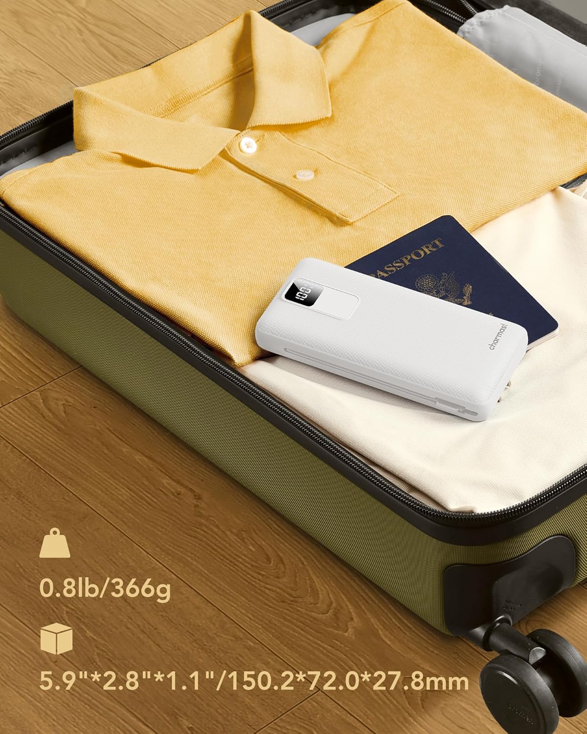 charmast 20000mAh Portable Charger with Built-in Cables & Wall Plug, 20W USB C Power Bank, Fast Charging Battery Pack Travel Essentials Compatible with iPhone 16/15/14 Series, Samsung, Google, iPad - Image 6