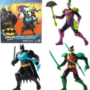 DC Comics, Batman Ninja Strike 6″ 3-Pack Battle Set Action Figures with Pop-Out Ninja Accessories, Super Hero Kids Toys for Boys and Girls Ages 3 & Up