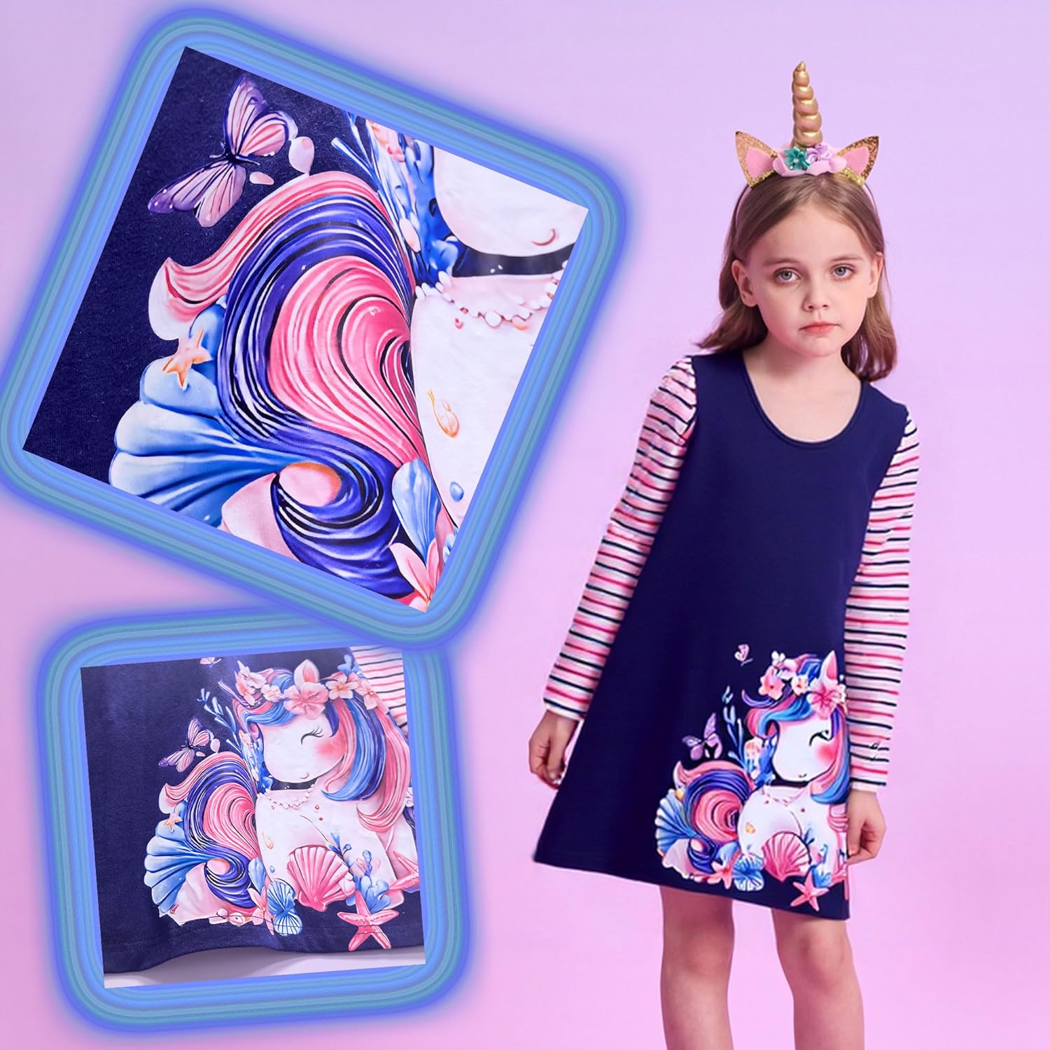 VIKITA Toddler Girls Dresses Winter Long Sleeve Girl Casual Clohtes for Kids 2-12 Years Xmas Gift - Image 4