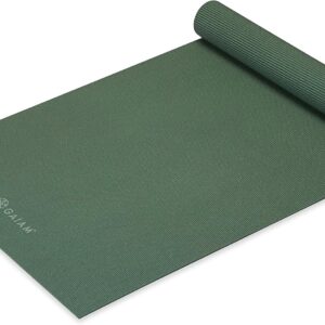 Gaiam Yoga Mat – Premium 5mm Solid Thick Non Slip Exercise & Fitness Mat for All Types of Yoga, Pilates & Floor Workouts (68″ x 24″ x 5mm)
