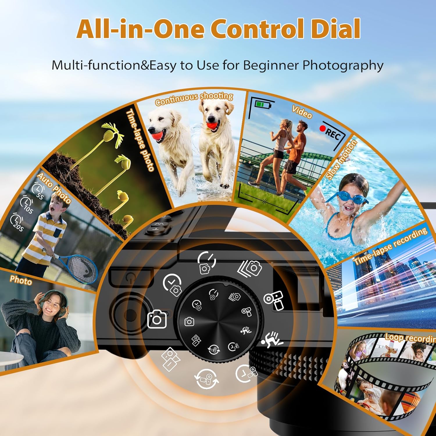 4K Digital Camera for Photography, 4K 64MP Vlogging Camera for YouTube with 3" 180° Flip Screen, Compact WiFi Camera with 18X Digital Zoom, 32GB Micro SD Card & 2 Batteries, Black - Image 5