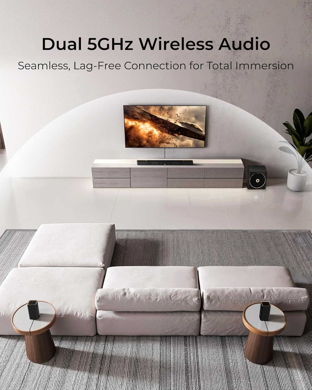 ULTIMEA Skywave X50 5.1.4ch Wireless Surround Sound System for TV, 760W Professional Sound Bar w/Dolby Atmos, 2 Wireless Surround Speakers & 8" Subwoofer, GaN Amplifier, 4K HDR Pass-Through, HDMI eARC - Image 5