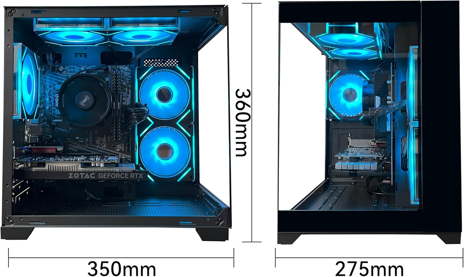 Gaming Desktop Computer PC,AMD Ryzen 5 5600,RTX3050 6GB,32GB RAM and 1TB M.2 NVMe PCle,ARGB Fan,WiFi,Game Design Office Console,Sea View Room,Prebuilt Gaming PC Tower - Image 4