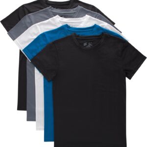 Hanes Boys Originals Performance Mesh Tween T-Shirt Pack, Stretch Undershirts, 5-Pack
