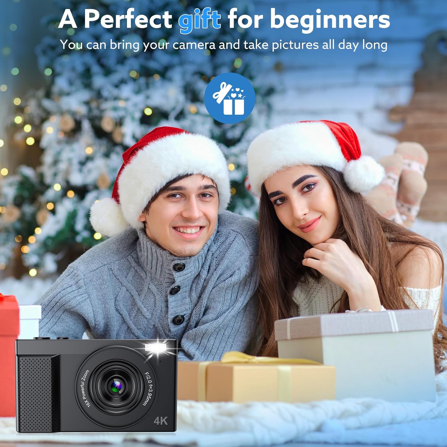 4K Digital Camera,64MP Camera for Photography with 3" 180° Flip Screen,16X Vlogging Camera for YouTube with 64GB Micro SD Card for Beginner, Teens - Image 8