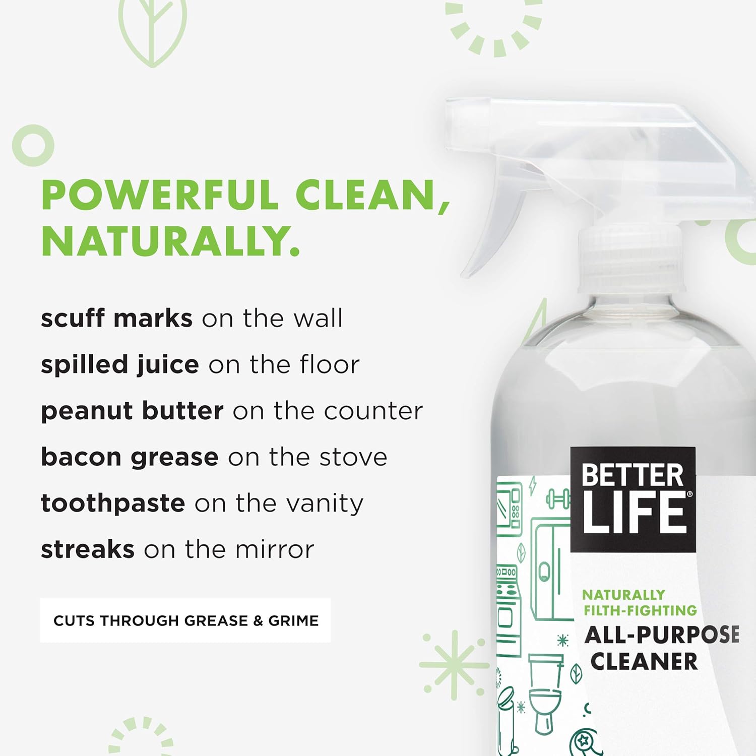 Better Life All Purpose Cleaner - Multipurpose Home and Kitchen Cleaning Spray for Glass, Countertops, Appliances, Upholstery & More - Multi-surface Spray Cleaner - 32oz (Pack of 2) Unscented - Image 3