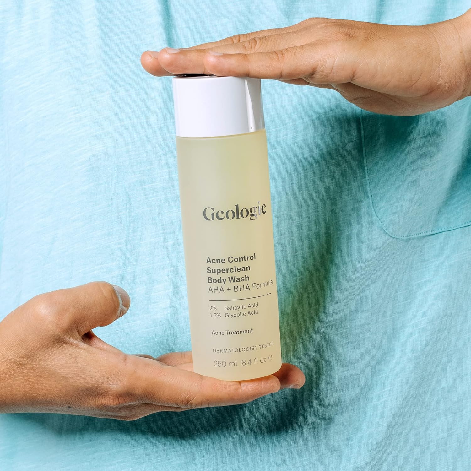 Geologie Acne Control Body Wash | Exfoliating AHA + BHA Cleanser for Men & Women | Reduces Bacne & Body Breakouts | Salicylic Acid + Glycolic Acid | 8.4 Fl Oz - Image 3