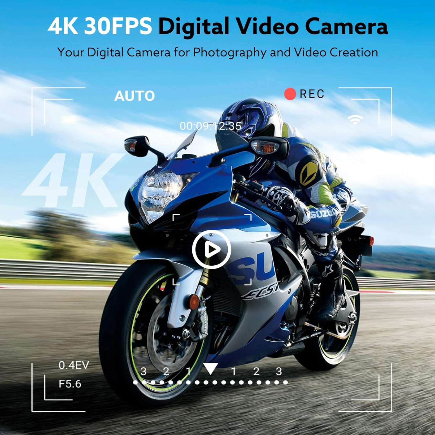 4K Digital Camera,64MP Camera for Photography with 3" 180° Flip Screen,16X Vlogging Camera for YouTube with 64GB Micro SD Card for Beginner, Teens - Image 3