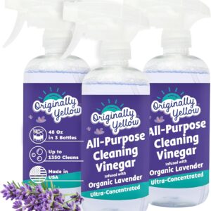 Originally Yellow Lavender distilled white vinegar for cleaning purpose Spray | Cleaning Vinegar For home | Living Room, Bathroom, & Kitchen | Plant-Derived All Purpose Cleaner Spray | 3 Pack