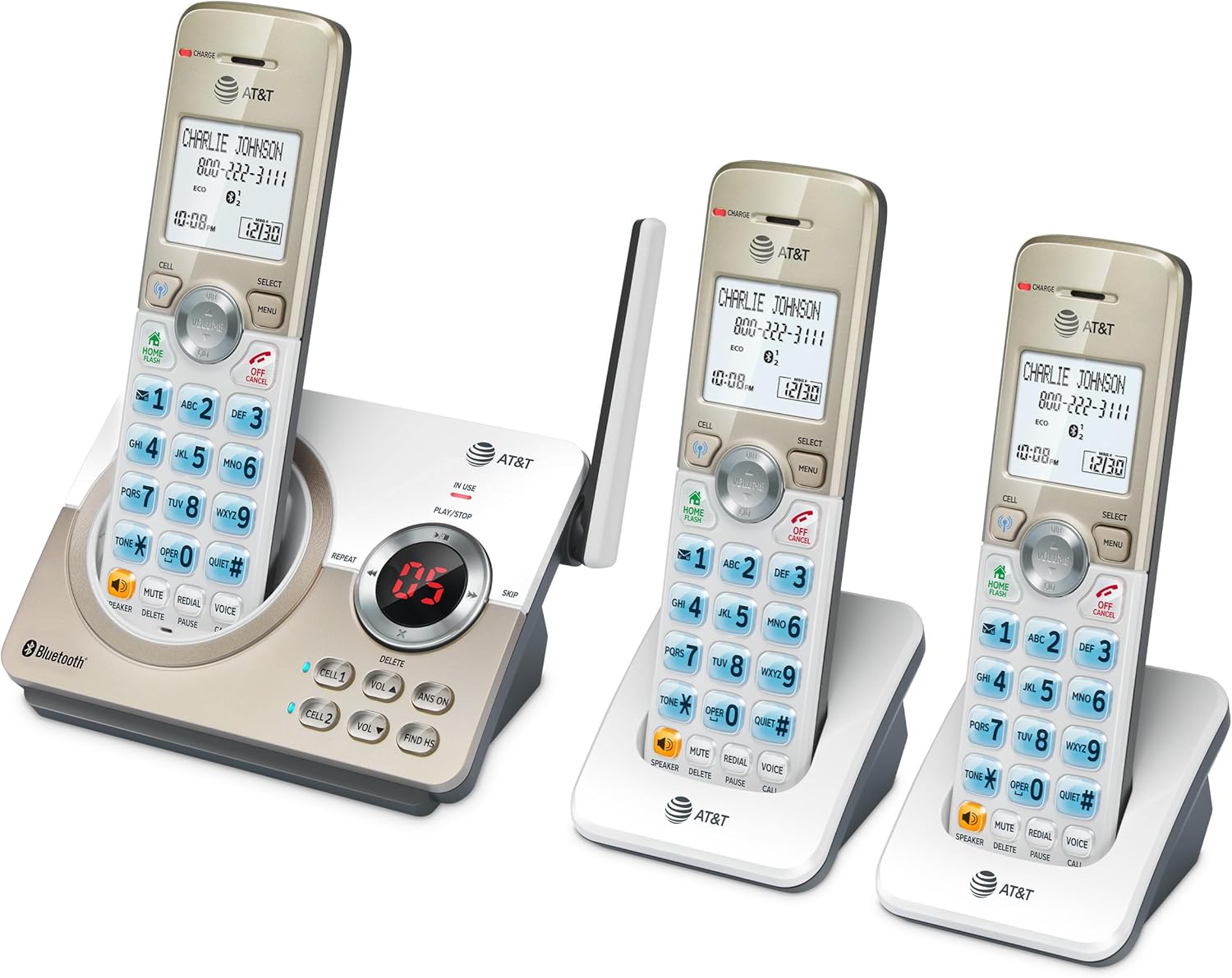 AT&T DL72319 DECT 6.0 3-Handset Cordless Phone for Home with Connect to Cell, Call Blocking, 1.8" Backlit Screen, Big Buttons, intercom, and Unsurpassed Range - Image 10