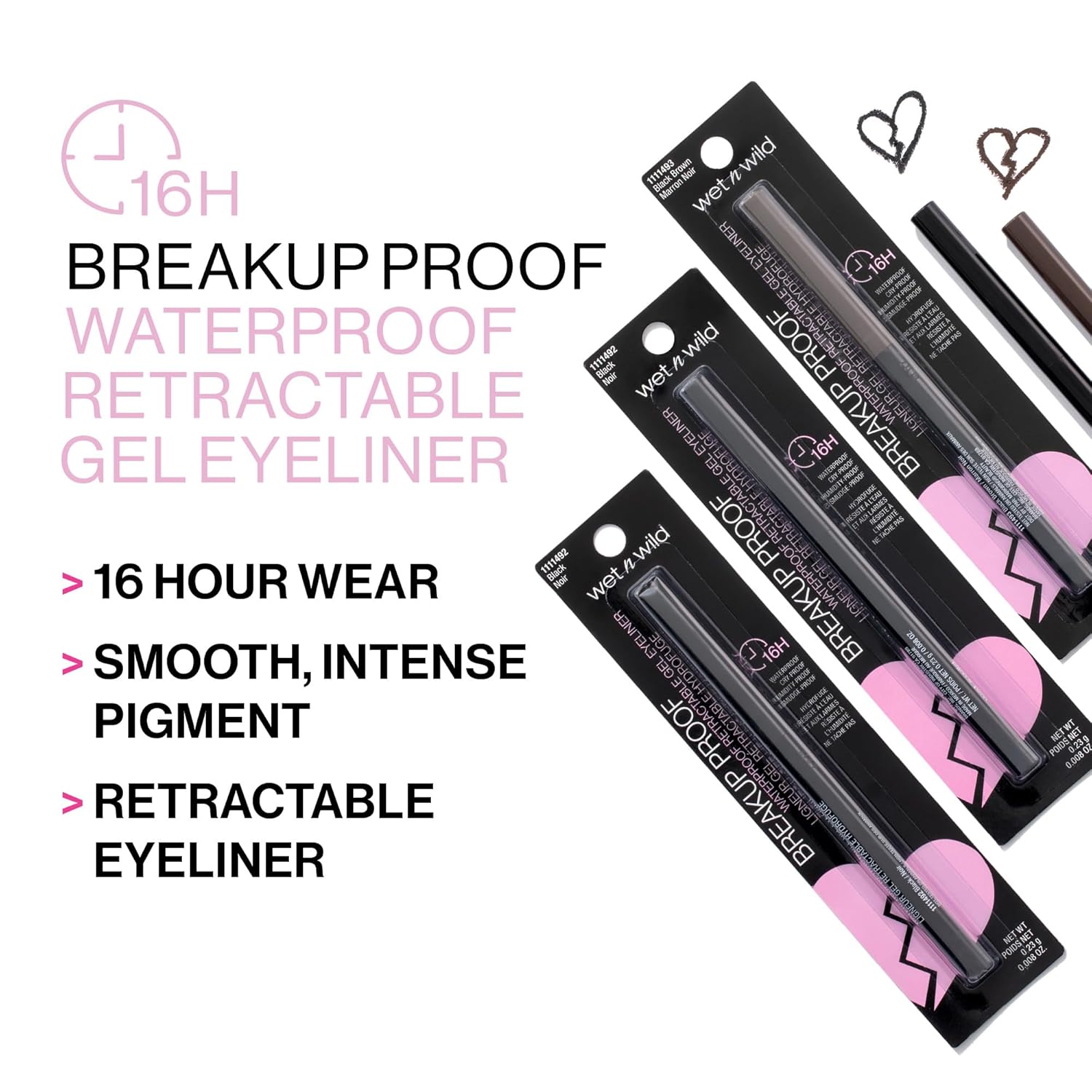wet n wild Mega Last Breakup Proof Waterproof Retractable Gel Eyeliner - Ultra Pigmented 16-Hour Long Wear, Smudge Proof Satin Finish Formula, Cruelty-Free & Vegan - Charcoal - Image 3