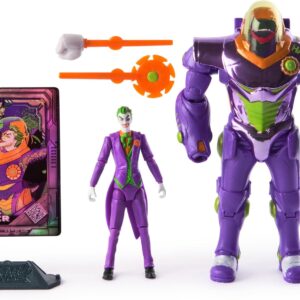 DC Comics, Metal Force The Joker Action Figure, 6-Inch with 4-Inch Mini Figure, Built-in Blaster and Armor Suit, Super Hero Kids Toys for Boys and Girls Ages 4 and Up