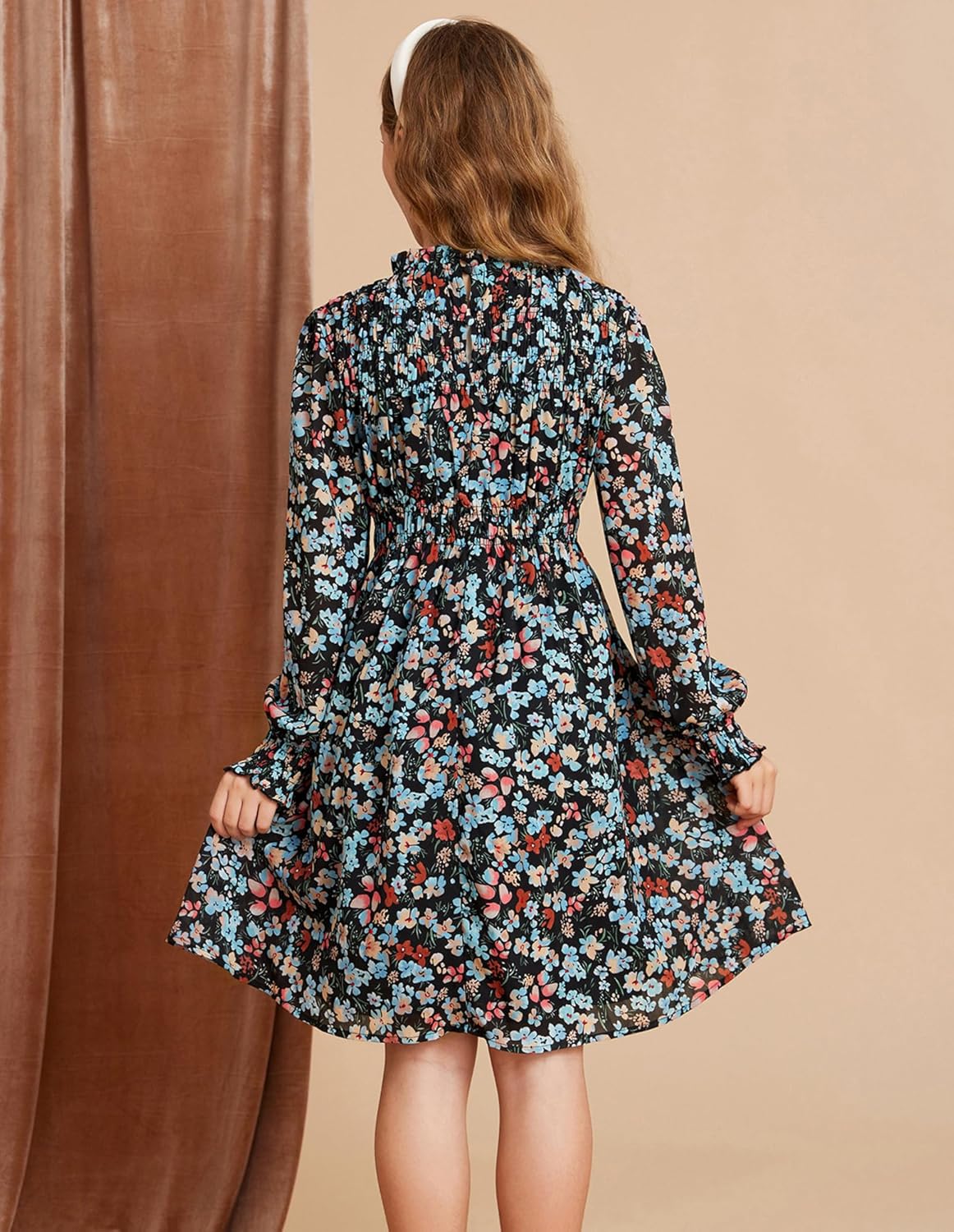 GRACE KARIN Girls' Spring Long Sleeve Dresses Kids Floral Winter Formal Dress Girl Casual Fancy Midi Clothes Size 6-14 - Image 2