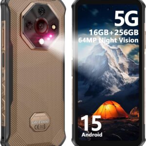 Ulefone Armor X16 Pro 5G Rugged Smartphone, 16GB+256GB MTK Dimensity 6300 Android 15, 64MP+25MP Main Camera, 10360mAh, 6.56″ 120Hz Corning Gorilla Screen, IP68/69K Waterproof, Widevine L1 – Sand Dune