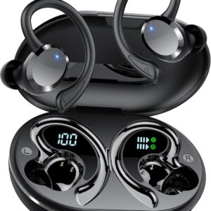 Wireless Earbuds, 2026 Bluetooth 5.4 Headphones HiFi Stereo, Bluetooth Earbuds with ENC Noise Cancelling Mic, IP7 Waterproof in Ear Earphones, 68H Dual LED Display Ear buds for Workout Sports