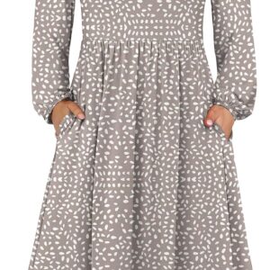 ANRABESS Women Long Sleeve Midi Dress Crewneck 2025 Fall Fashion Casual Flowy A-Line Long Dresses Vacation Outfit with Pocket