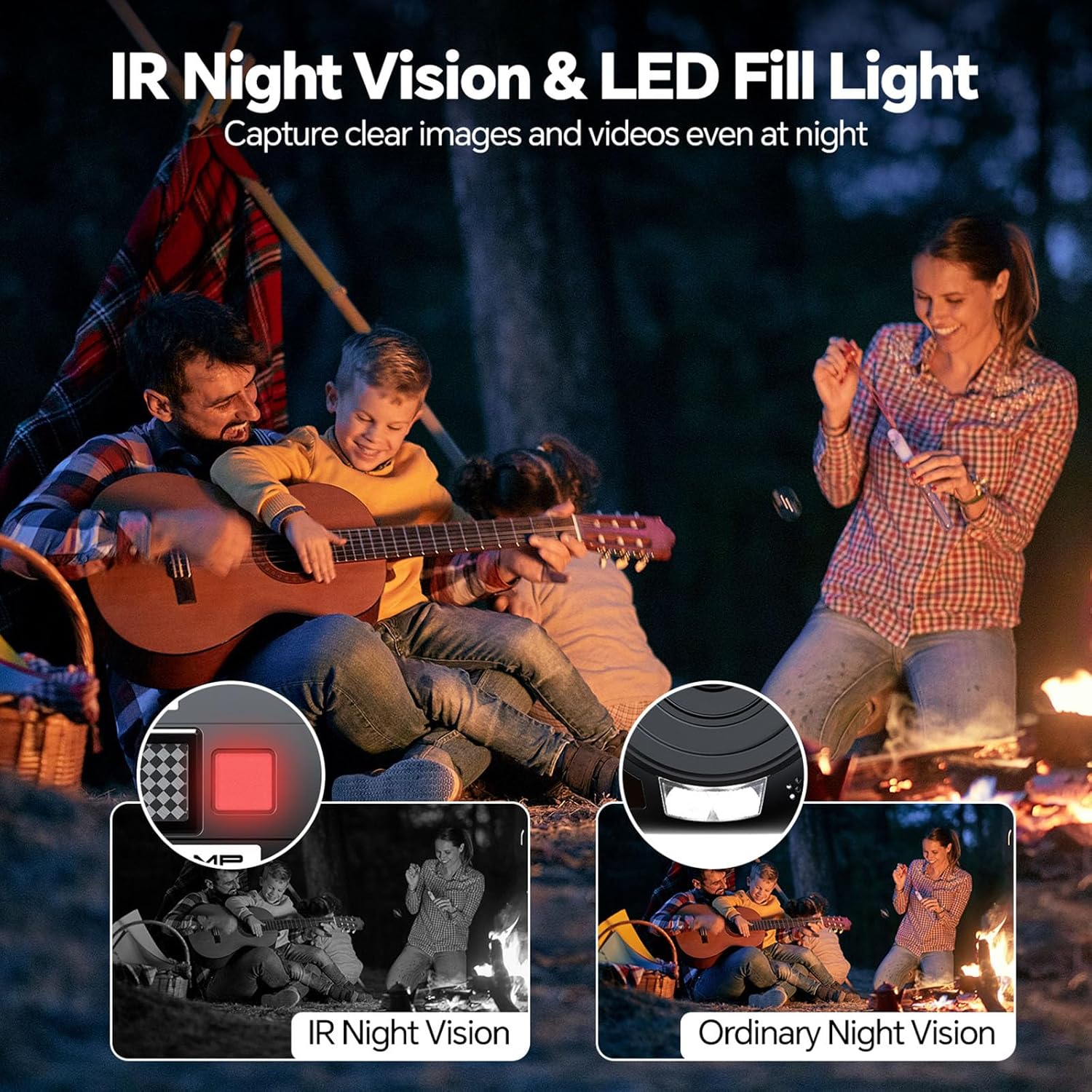 Camcorder Video Camera, 5K Video Cameras for Filming Night Vision Vlogging Camera for YouTube with 3" Touch Screen, Digital Camcorder with 16X Zoom Wifi Microphone Remote Tripod 64GB Card 2 Batteries - Image 3