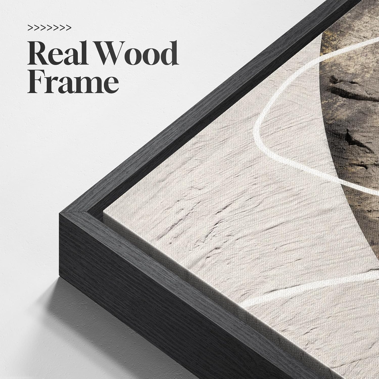 Large Framed Neutral Abstract Wall Art for Living Room, 3 Piece Modern Canvas Prints Paintings Artwork for Walls, Black and Beige Pictures for Living Room Hallway Stair Office Wall Decor 24x36 Inch - Image 5