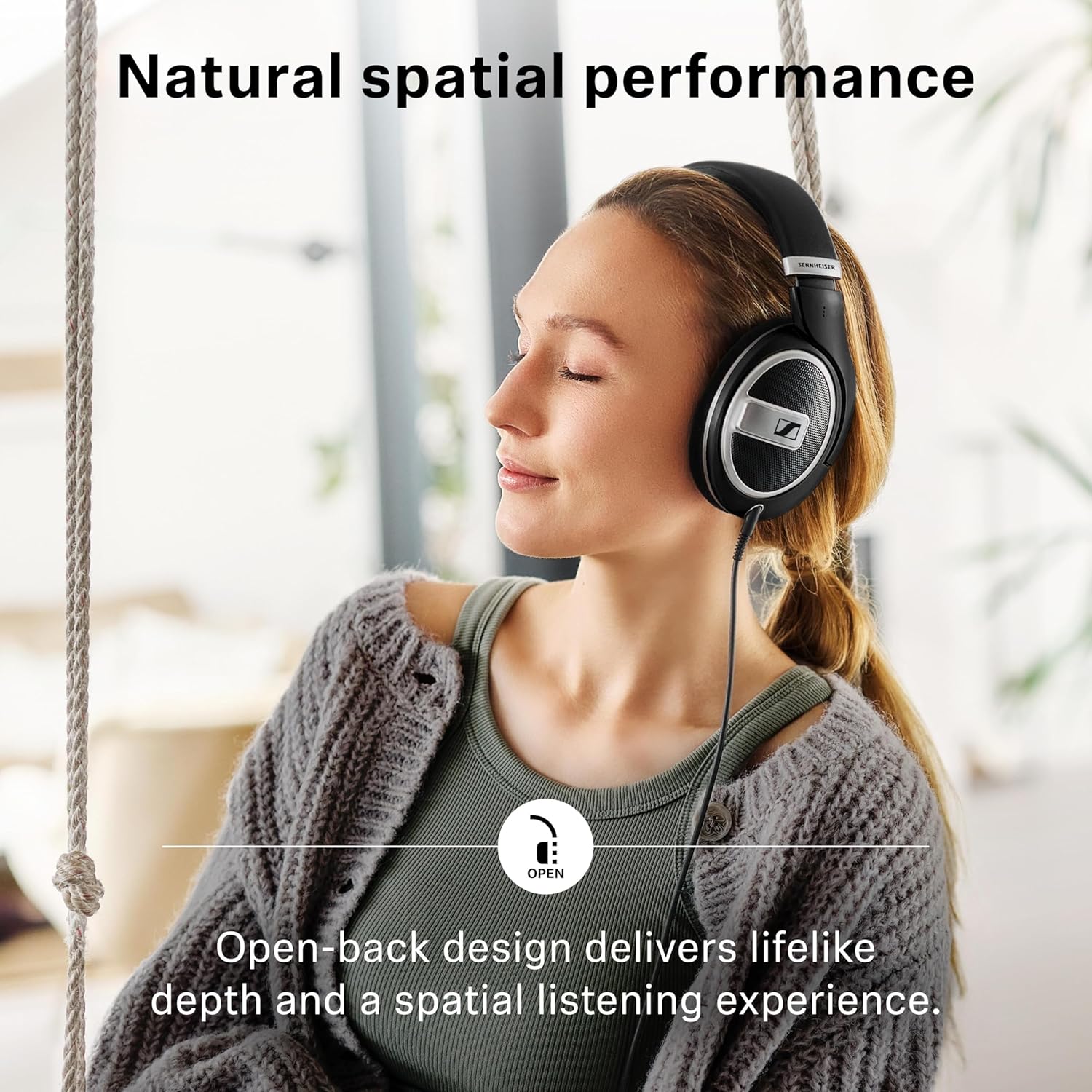 Sennheiser HD 599 SE Open-Back Headphones, Premium Design, Natural Balanced Audio, Comfortable Fit, Wired Headphones for Music, Gaming, School, Work, Black - Image 4