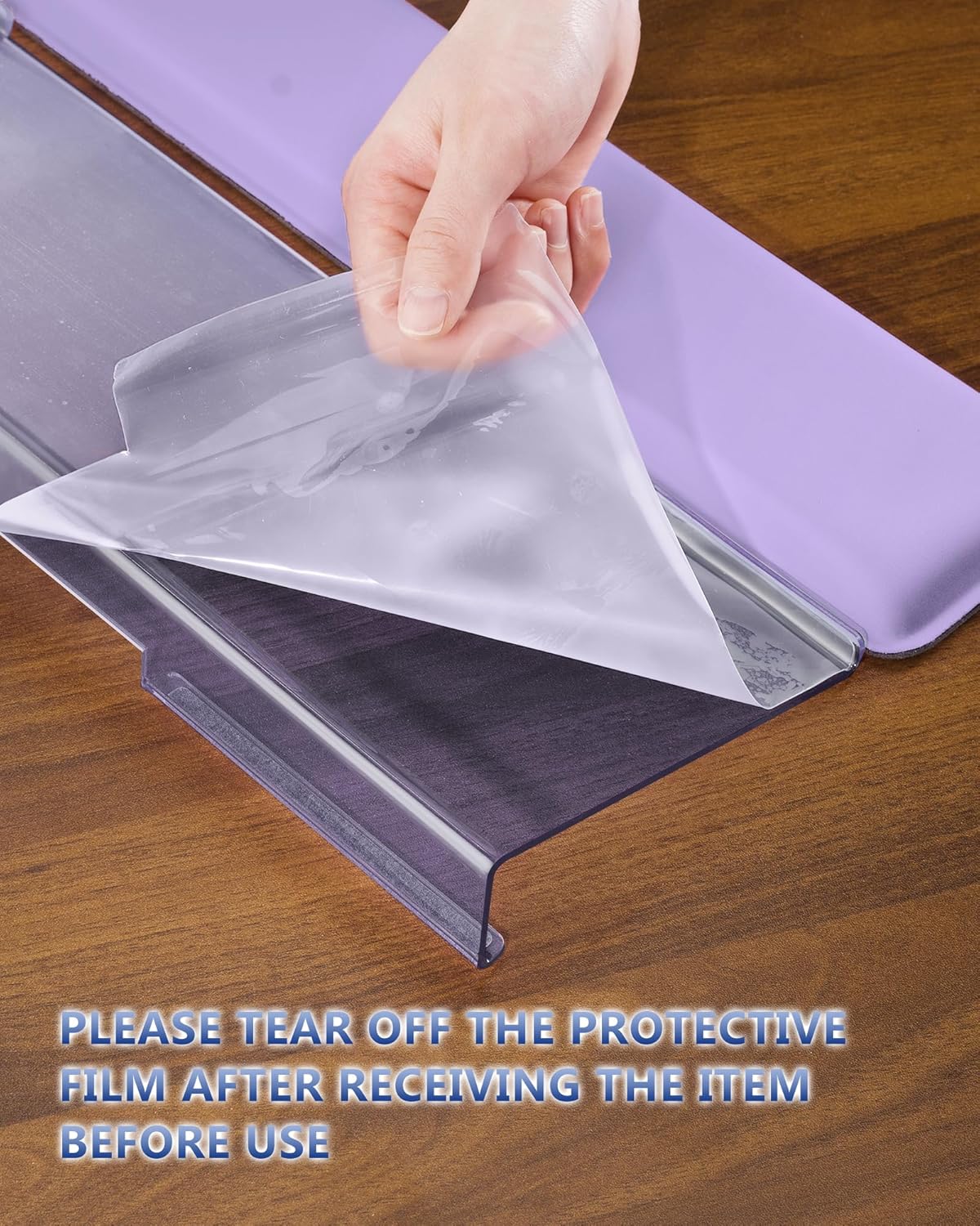 Computer Keyboard Stand for Desktop, Keyboard Wrist Rest Holder Stand for Easy Typing with Wrist Pad for Office Desk, Home, School(Purple) - Image 2