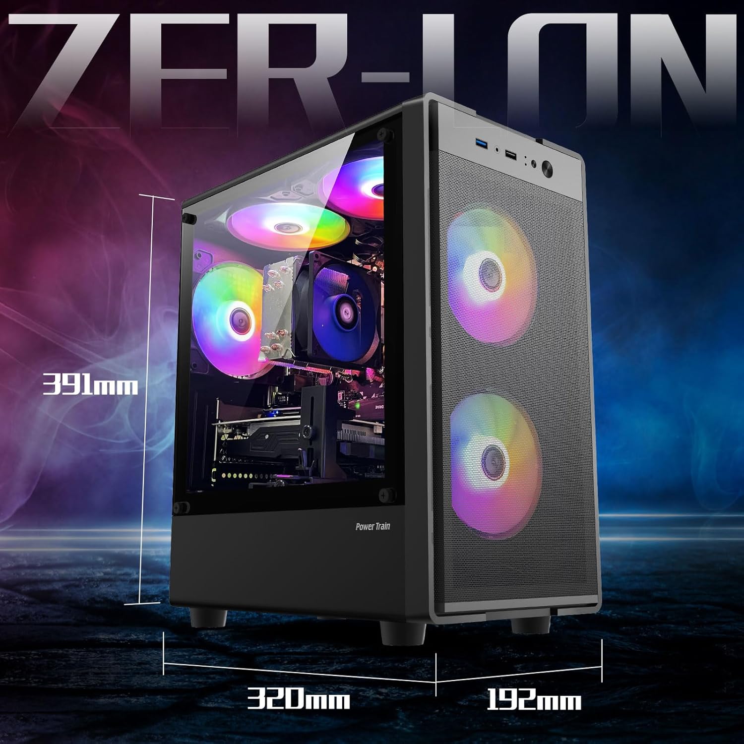 Gaming PC Desktop Computer, Ryzen 5 5500 up to 4.2GHz, RX 550 4GB Graphics Card, 16G DDR4 RAM, 1TB NVME SSD, RGB Fan x5, Prebuilt Gaming PC Tower Computer for Working, Home and Office - Image 6