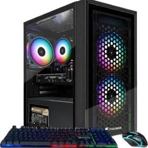 STGAubron Gaming PC Computer Desktop, Radeon RX 560 4G GDDR5, Intel Core i5 up to 3.6G, 16G RAM, 512G SSD, WiFi 6, BT 5.0, RGB Fan x 3, Windows 11 Home