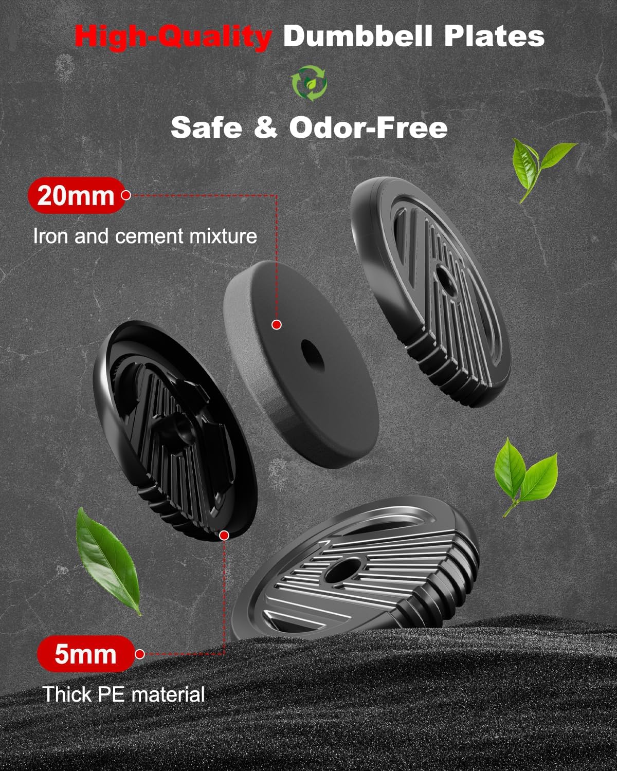 Adjustable Dumbbells, 20/30/45/70/90lbs Free Weight Set with Connector,5 in1 Dumbbells Set Used as Barbell,Kettlebells,Push up Stand,Fitness Exercises for Home Gym Suitable Men/Women - Image 8