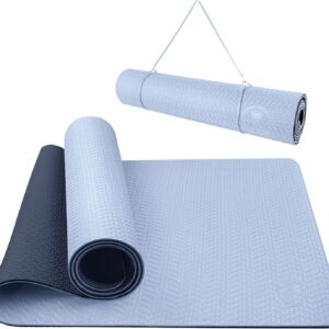 IUGA Yoga Mat Thick Non Slip Anti-tear Pilates Mat Eco Friendly Hot Yoga Mats for Workout & Exercise(72″x 24″x 6mm)