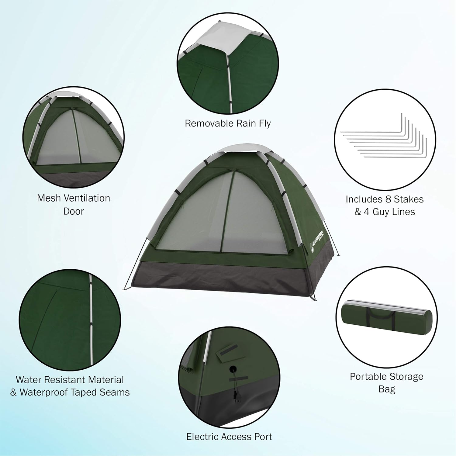 Wakeman Family-Tents Wakeman Outdoors 2 Person Camping Tent - Image 3