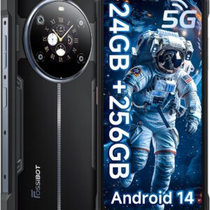 FOSSIBOT F109 5G Rugged Smartphone Unlocked, 24GB+256GB Storage, MTK Dimensity 6300 Chipset Rugged Cell Phone, Android 14,10600mAH Battery, 6.745″ FHD Screen, 50MP+16MP+5MP Camera/IP68/IP69K (Blue)