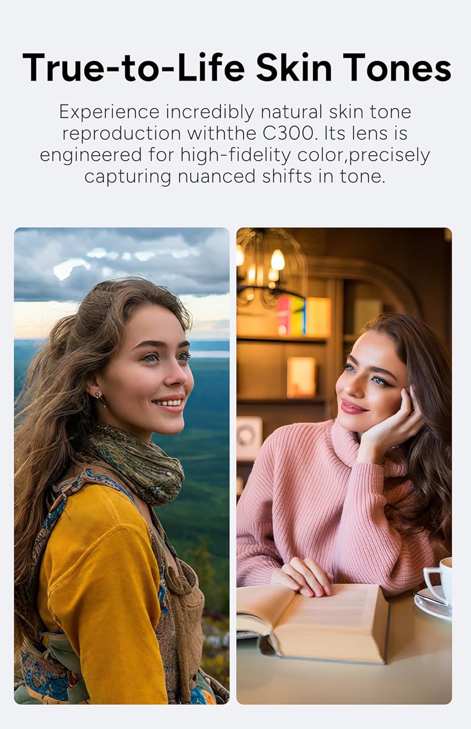 SJCAM C300 2IN1,4K Pocket Handheld Travel Camera,7Hour Power,154° Wide FOV Video Recording,6-Axis Stabilization,Dual-Touch Screen Body Camera,30M Waterproof,for YouTube Creators,Black 64G Card,Gifts - Image 4