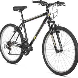 Pacific Mountain Sport Bike, 24 or 26 inch Mountain Bike for Youth and Adults, 18 Speed, Steel Frame, Knobby Tires, Front Suspension Fork, Twist Shifters, Linear Pull Brakes, Youth and Adult Bicycle