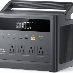 2026 Portable Power Station 1000W (Surge 2000W), 576Wh LiFePO4 Battery Solar Generator, Power Bank 110V Pure Sine Wave AC Outlet with PD 100W USB-C Fast Charging for Home Use, Hurricane Emergency, RVs