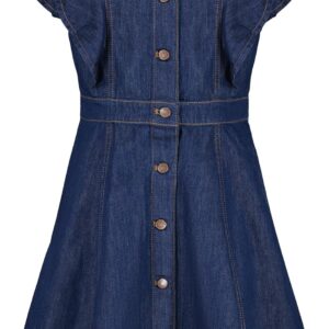 Calvin Klein Girls Short Sleeve Lightweight Chambray Denim Shirt Dress