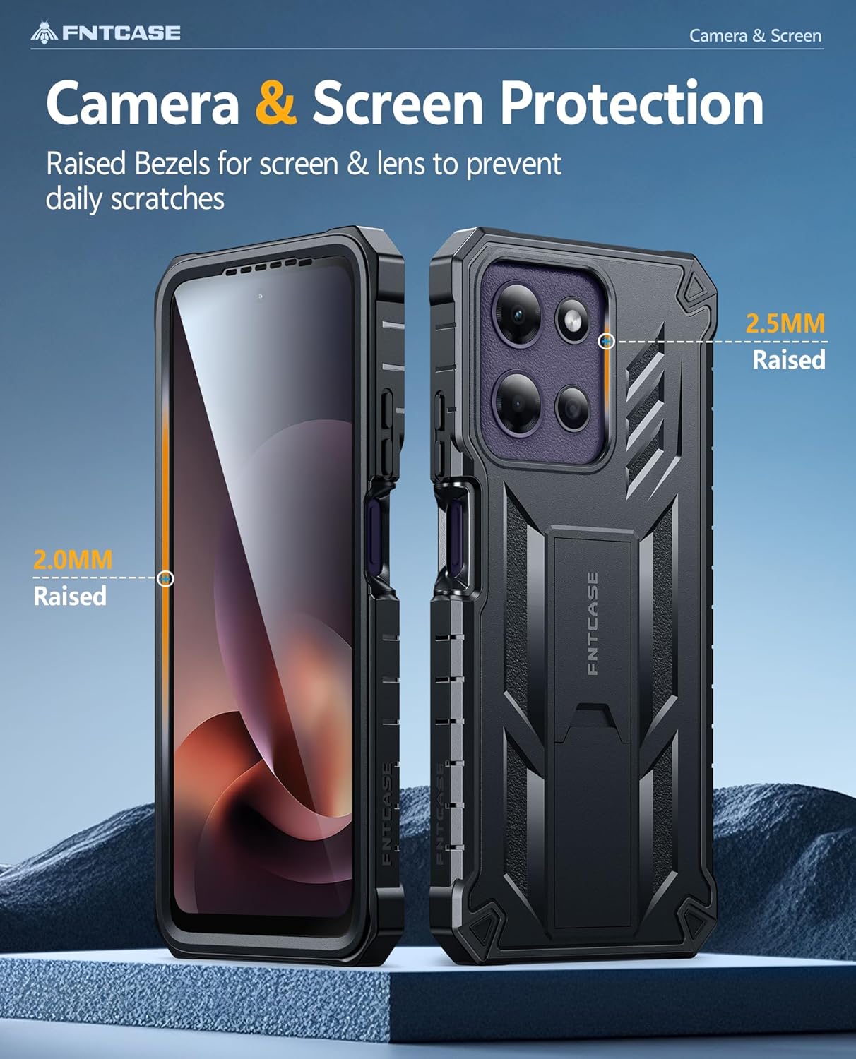 FNTCASE for Motorola Moto G-Power-5G-2026 Case: for Moto G Power 5G 2025 Case with Kickstand | Built-in Screen Protector Military Grade Drop Proof Protection Rugged Shockproof Protective Sturdy Black - Image 7