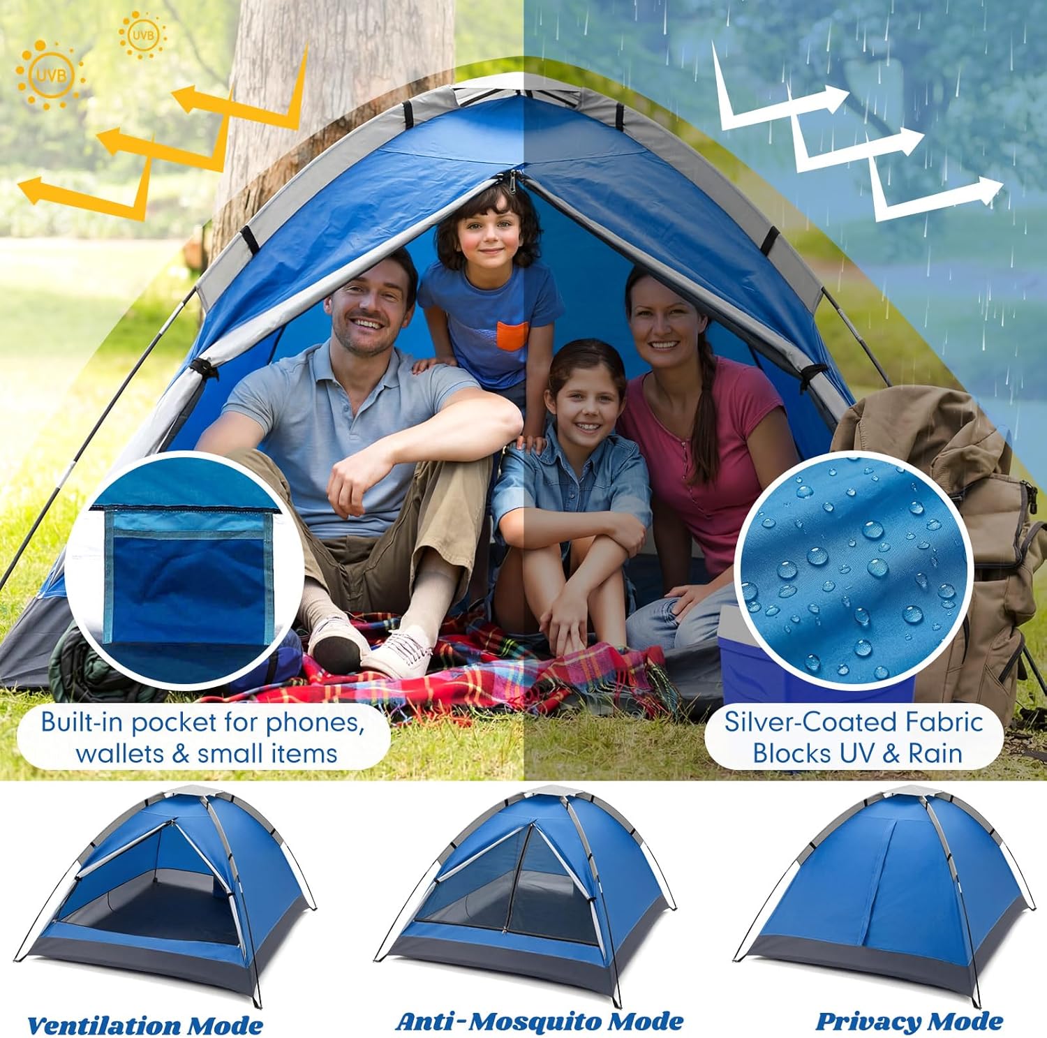 Woanger 12 Pack Bulk 2 Person Camping Tents for Homeless Lightweight Outdoor Tent with Rain Fly and Carrying Bag Waterproof Windproof Setup for Homeless Camping Backpacking - Image 6