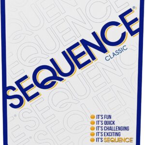 SEQUENCE- Original SEQUENCE Game with Folding Board, Cards and Chips by Jax ( Packaging may Vary ) White, 10.3″ x 8.1″ x 2.31″