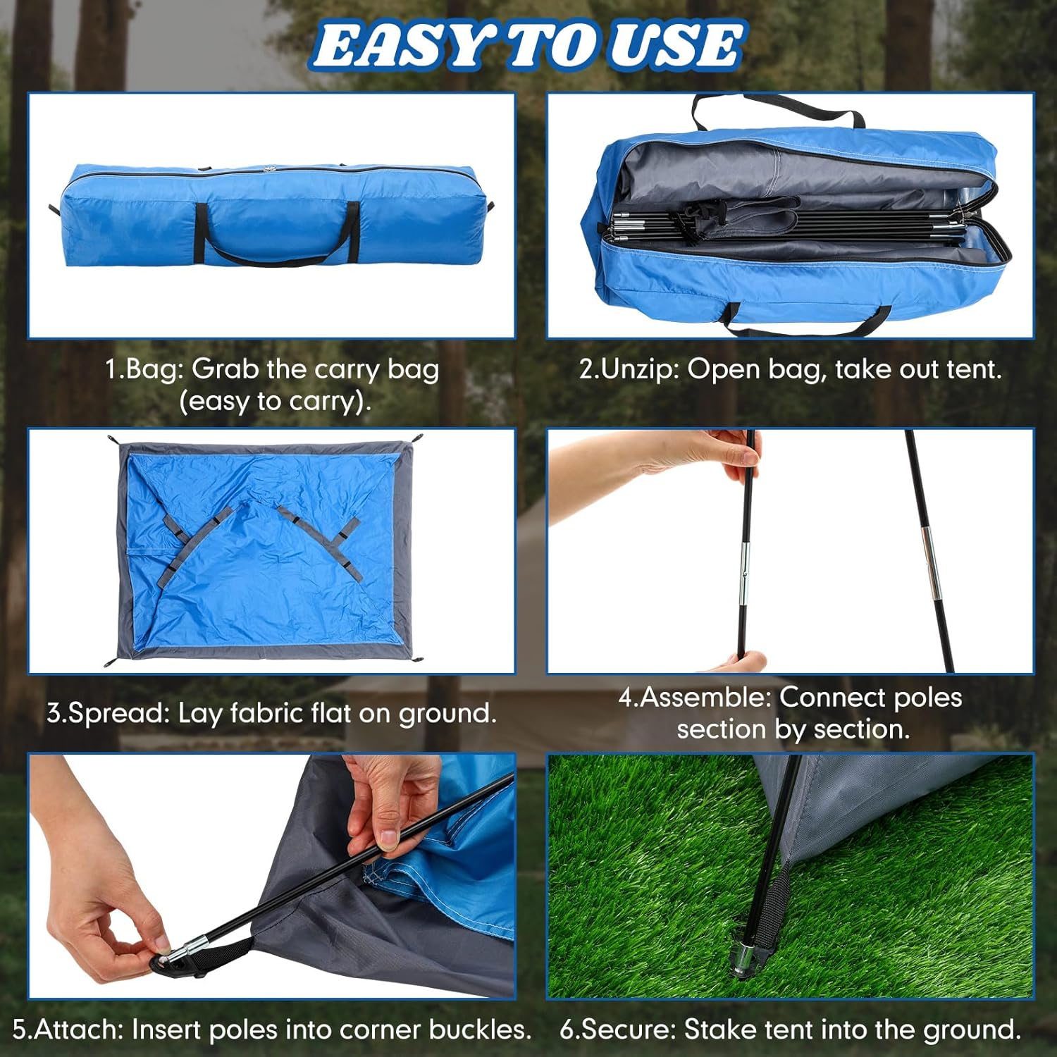 Woanger 12 Pack Bulk 2 Person Camping Tents for Homeless Lightweight Outdoor Tent with Rain Fly and Carrying Bag Waterproof Windproof Setup for Homeless Camping Backpacking - Image 5