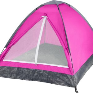 2 Person Camping Tent with Rain Fly and Carrying Bag – Lightweight Outdoor Tent for Backpacking, Hiking, or Beach Use by Wakeman Outdoors (Pink)