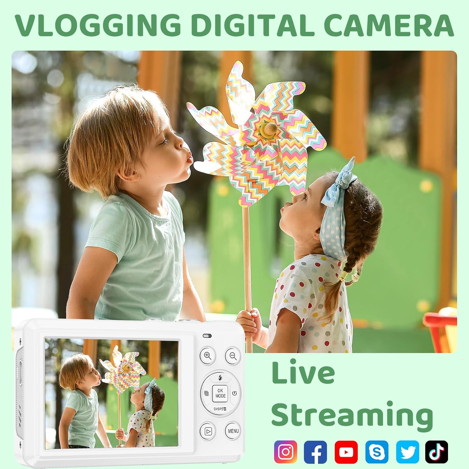 Digital Camera - 5K 72MP Vlogging Camera with 16X Zoom for Kids Autofocus Point and Shoot Photography Cameras - UHD 2.8'' Screen Compact Portable Camara with 32GB SD Card - Image 5