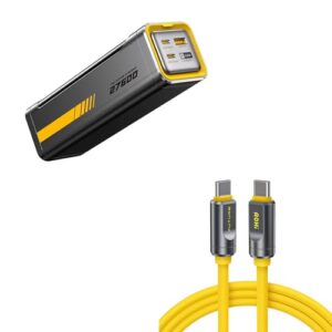 AOHI 240W Laptop Power Bank 27600mAh Portable Fast Charger (99.3wh) + 240W USB 4 2.0 Cable 6.6FT with up to 120Gbps Bandwidth Boost Dual 8K/4K Display 240W PD 3.1 Fast Charging