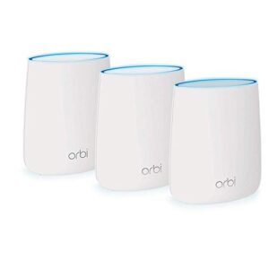 Netgear Netgear Orbi RBK753 – Wi-Fi System (Router, 2 Extenders) – Up to 7,500 Sq.ft – Mesh – GigE, 802.11ax – 802.11a/b/g/n/ac/ax – Tri-Band – RBK753-100NAS (Renewed)