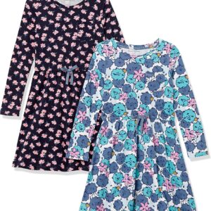 Amazon Essentials girls Girls’ Long-sleeve Elastic Waist T-shirt Dress