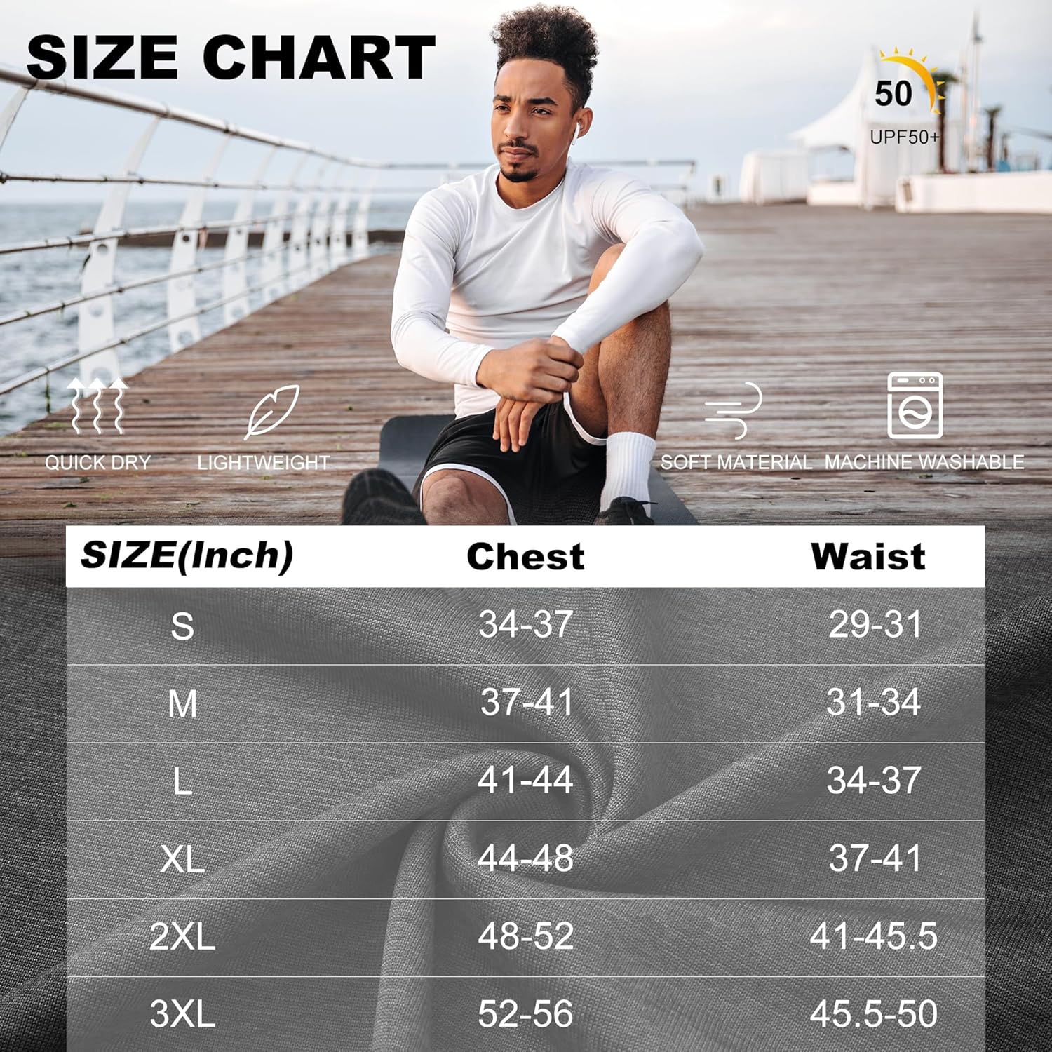 MLYENX 7 Pack Long Sleeve Shirts for Men UPF 50+ UV Sun Protection Quick Dry Moisture Wicking Workout Tee Shirts - Image 6