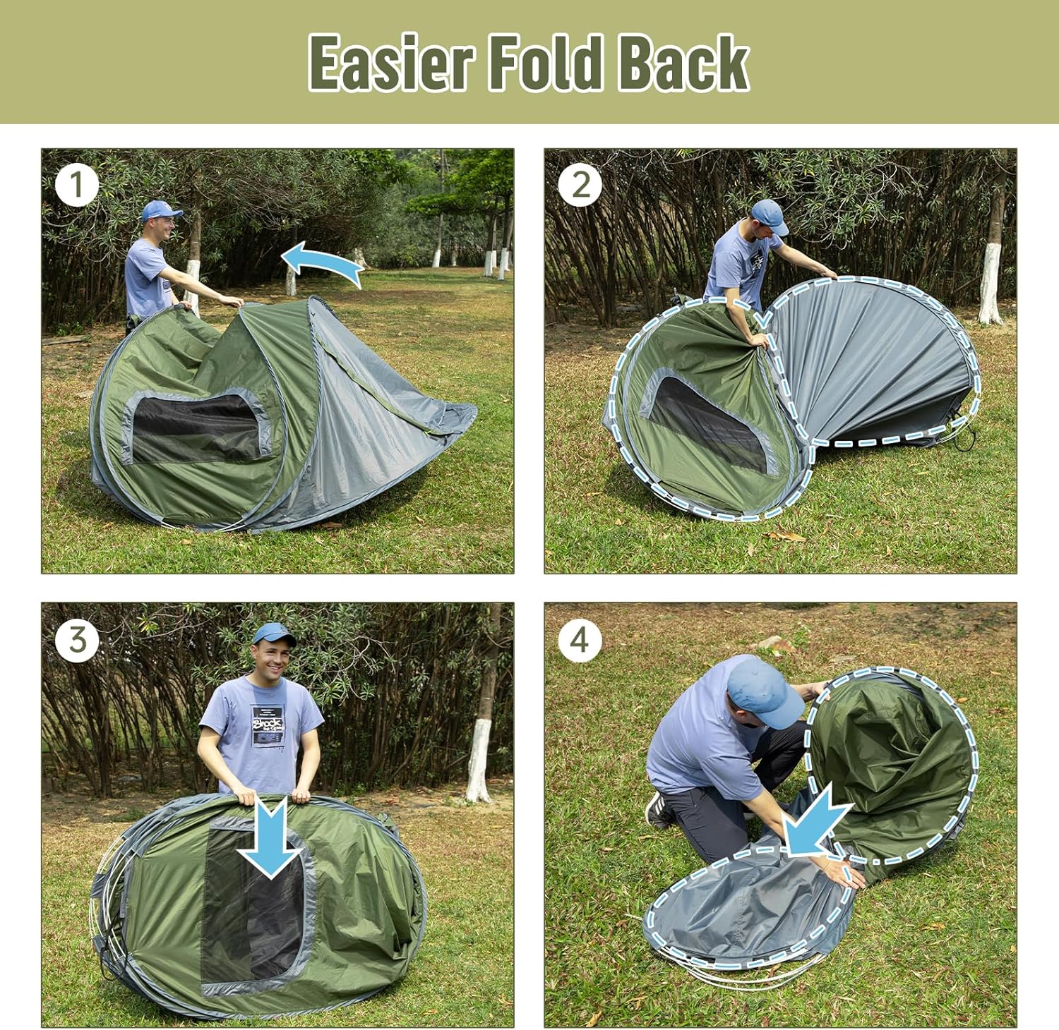 Night Cat Pop-up Camping Tent: 2 Person Tent Waterproof Instant Easy Setup Family Tent - Image 2