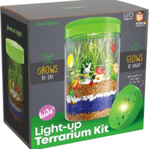 Dan&Darci Light-Up Terrarium Kit for Kids – STEM Science Kit – Educational DIY Toy for Boys & Girls – Birthday Craft Project Idea for Ages 6 7 8 9 10 11 12 Year Old
