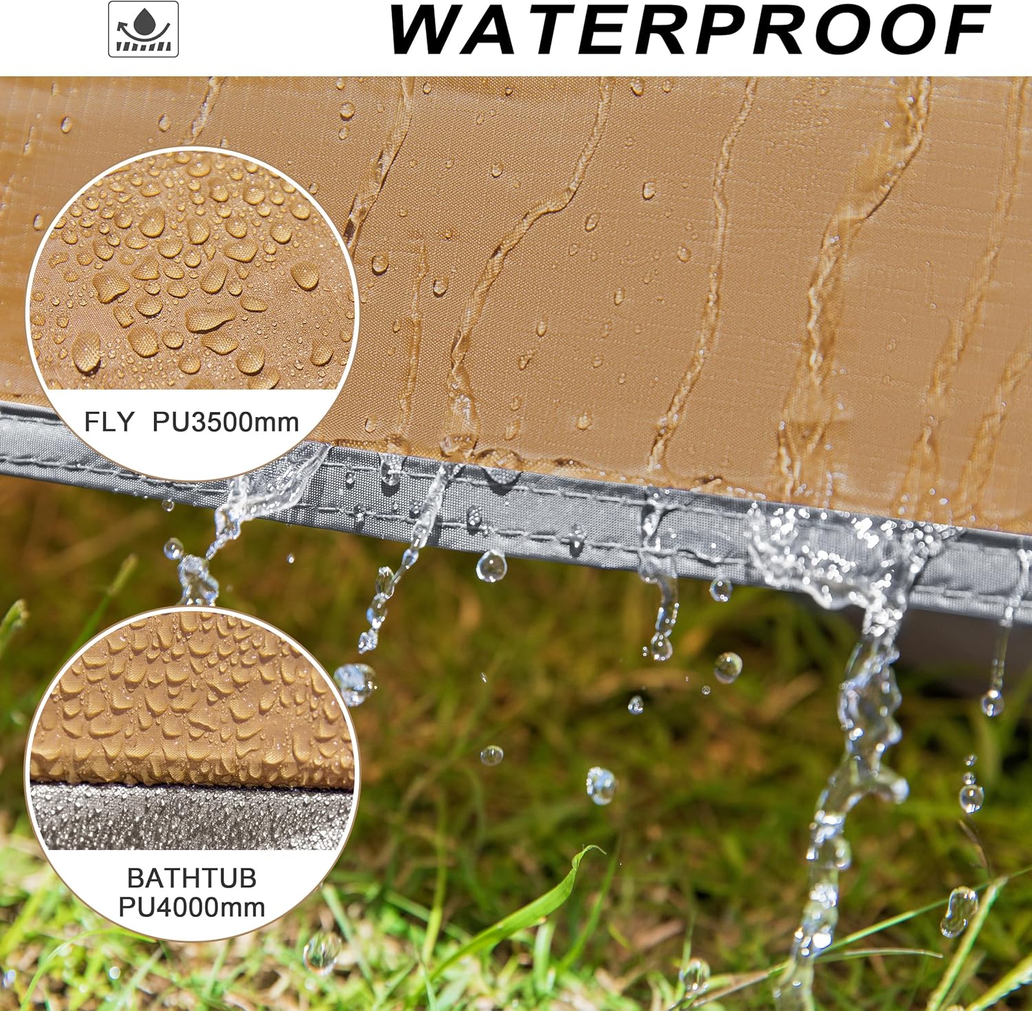 2-3 Person Backpacking Tent with Double Door 2 Vestibule, Waterproof Windproof Lightweight Easy Set Up 3 Season 2 Man Two Person Tent for Camping, Hiking, Motorcycle, Mountaineering with UPF 50+ - Image 3