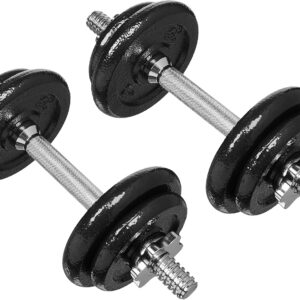 Amazon Basics Adjustable Dumbbell Hand Weight Set, 38 pound, Black